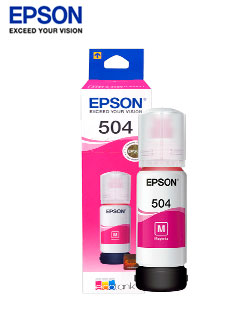 Botella de tinta EPSON T504 color Magenta, 70ml.