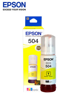 Botella de tinta EPSON T504 color Amarillo, 70ml.
