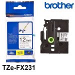 CINTA BROTHER TZE-FX231 12MM X 8M NEGRO/BLANCO 04346