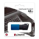 MEMORIA USB KINGSTON DTXM/64GB EXODIA M NEGRO/AZUL RETRACTIL - 02436