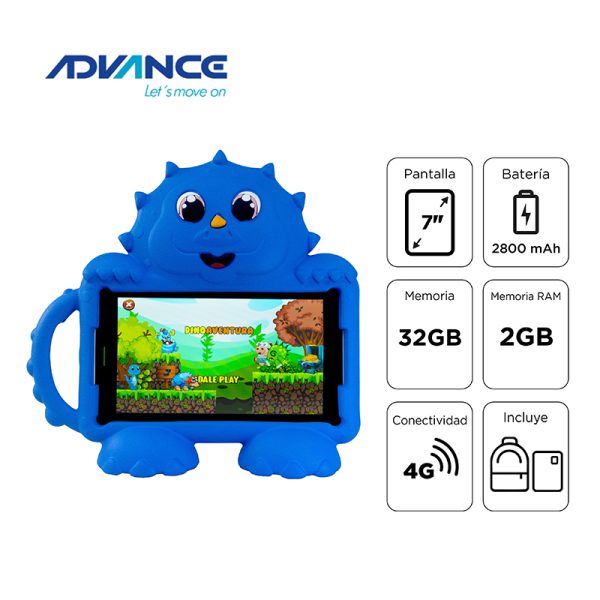 TABLET ADVANCE 7" 4G 2 32 AZUL TR8990BLUM + MOCHILA - 04049