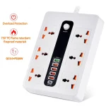 SUPRESOR DE PICO GENERICO B163 6 TOMAS 220V 05 USB- TYPE C 2500W 04984
