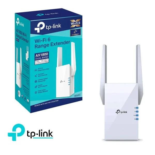 ACCESS POINT TP-LINK RANGE EXTENDER AX1800 WIFI 6 2.4GHZ RE605X 2 ANTENAS - 01570